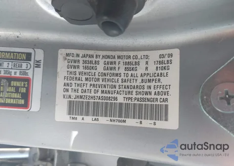 2010 Honda Insight Lx from USA, damaged, VIN JHMZE2H57AS008296